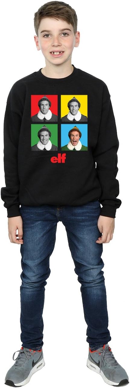 Elf Boys Four Faces Sweatshirt 12-13 Years Black