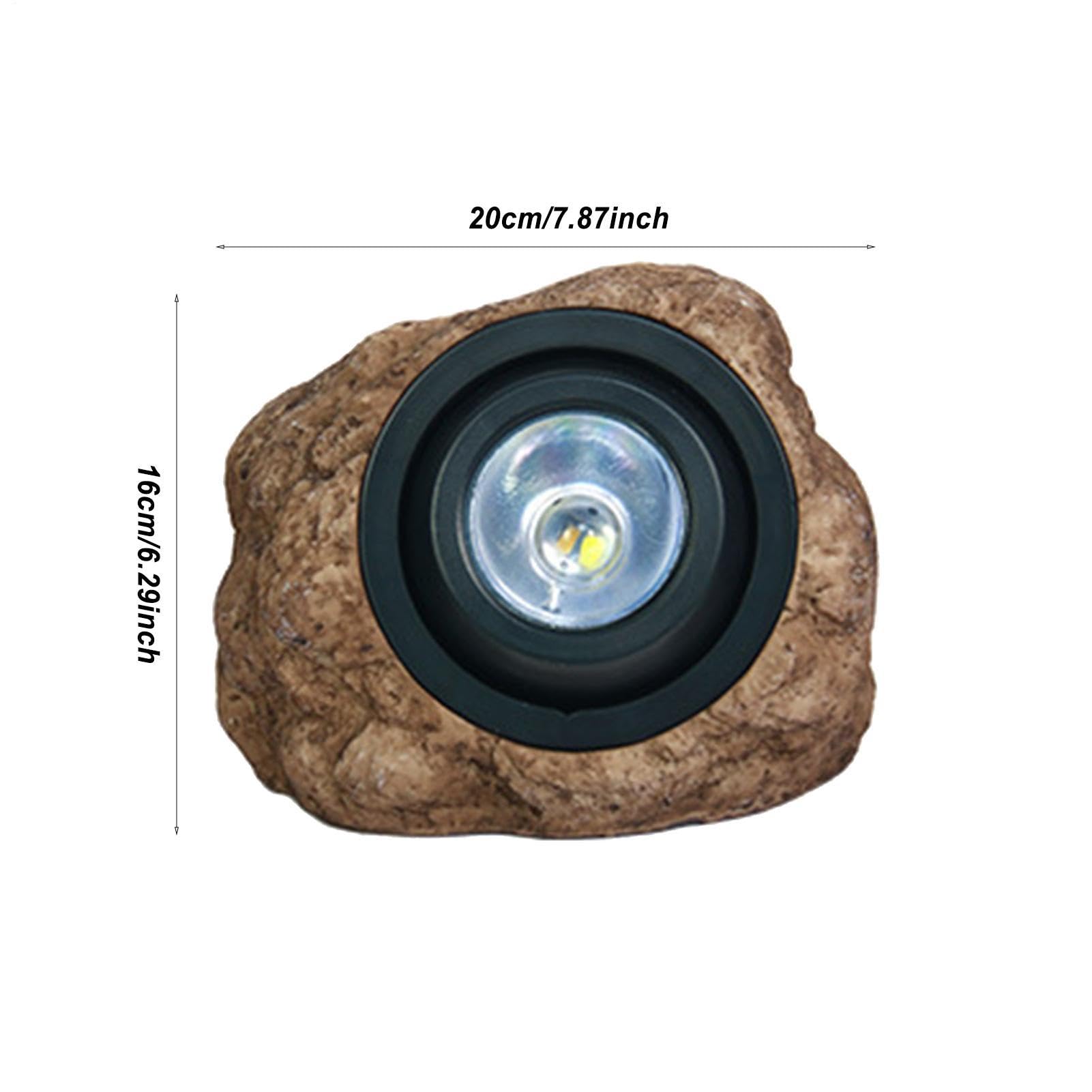 Lampada Solare a Forma di Roccia per Esterno Impermeabile Decorativo | Roccia Pietra Decorativa da Giardino per Percorsi, Patio, Prato, Cortile, Gradini - a Forma di Sasso