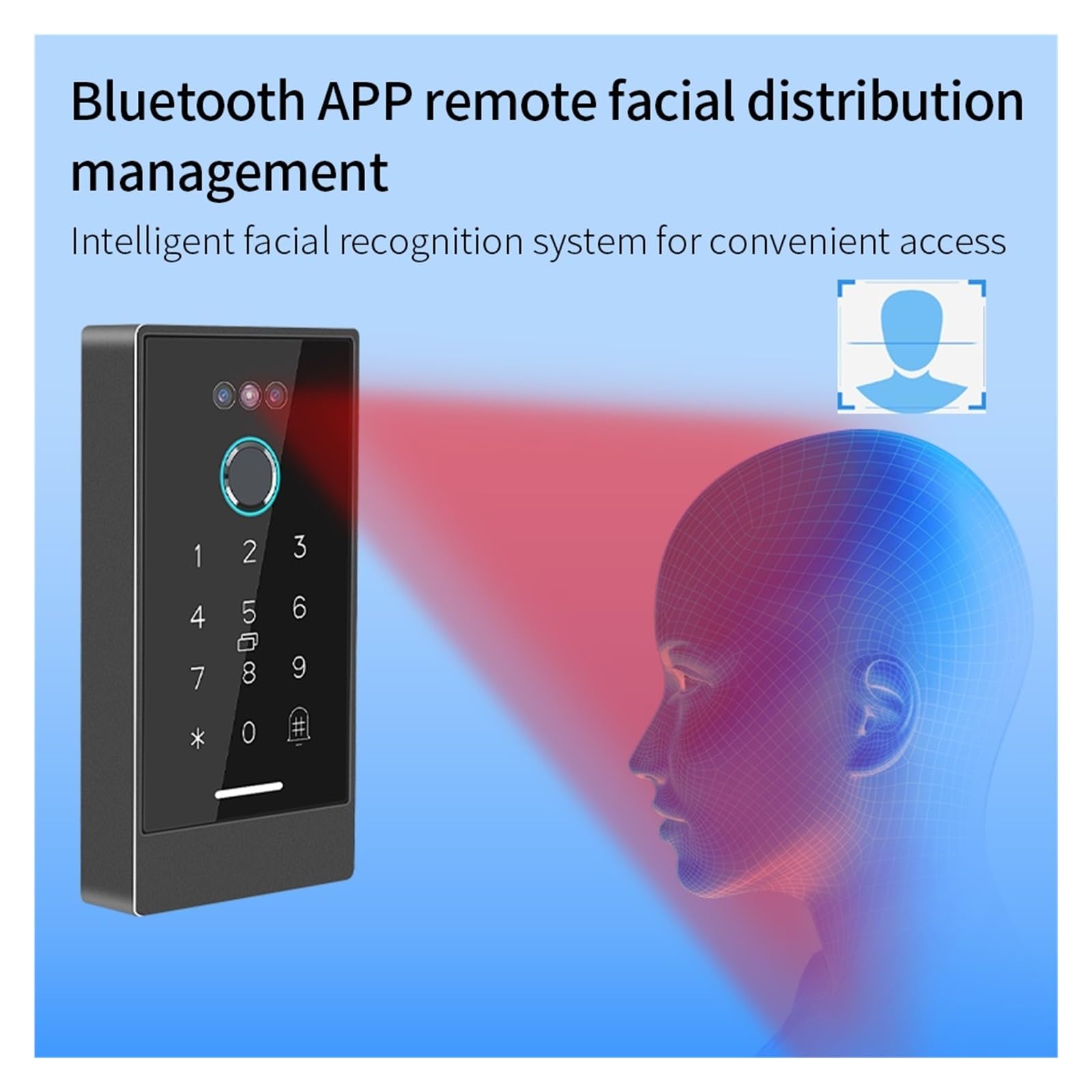 Fingerabdruck-Zeiterfassungsgerät, Passwort, RFID-Karte, mehrere Mobiltelefon-Apps, biometrische Daten,Passform nach europäischem Standard(H3D-TTLOCK)