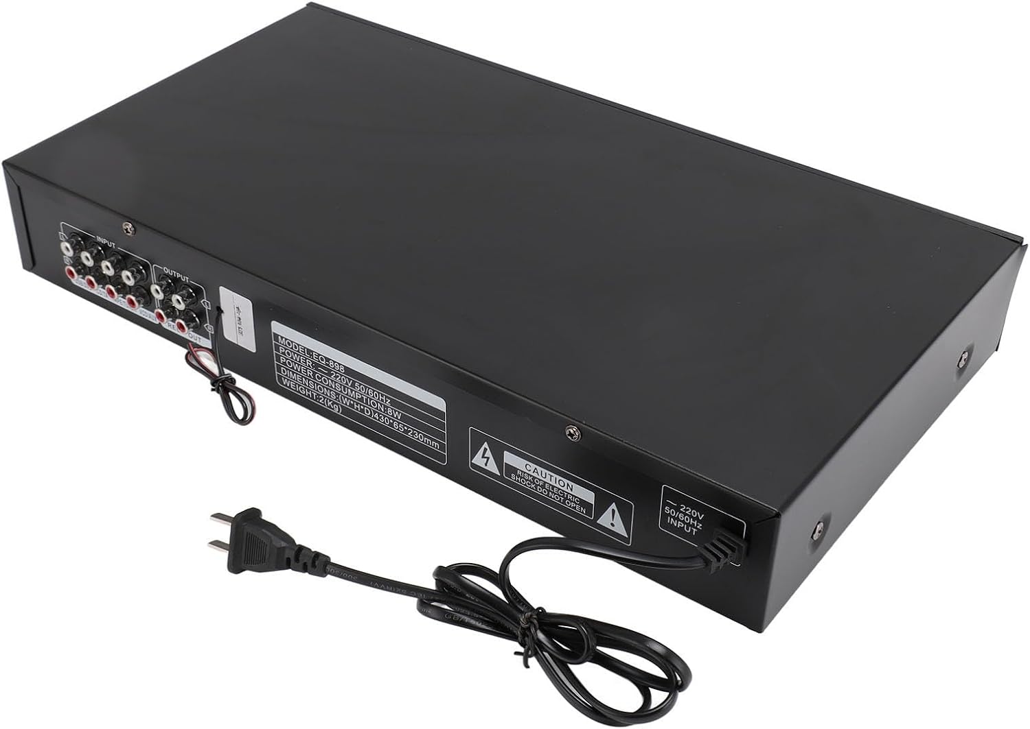 20-Band Audio Equalizer, Adjustable 20 Bands EQ Car Stereo Amplifier Graphic Equalizer with Built in Bluetooth, Stereo USB Intput, Output