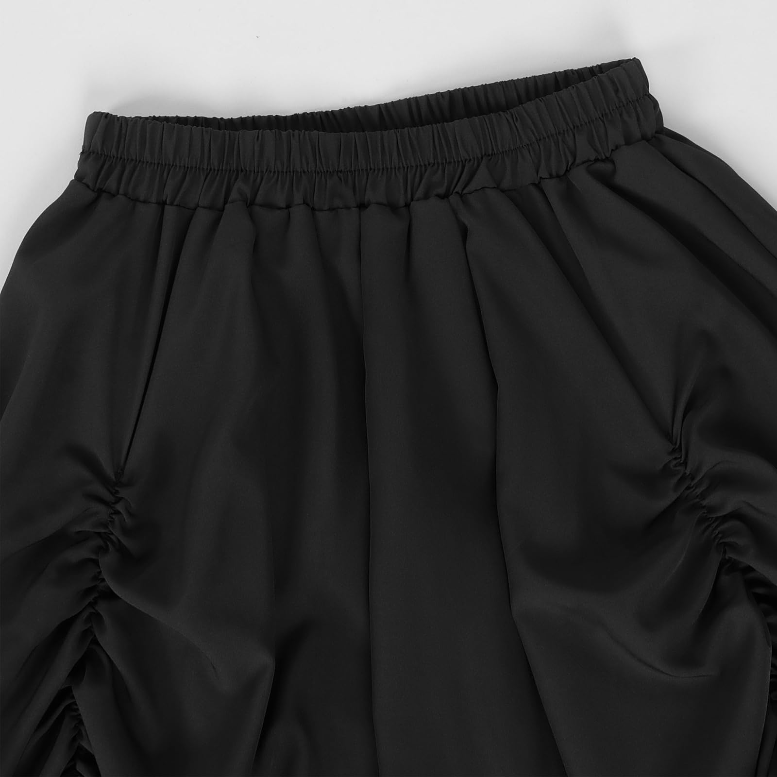 Fiamll Falda gótica steampunk para mujer, dobladillo alto-bajo, falda medieval, maxifalda renacentista con volantes