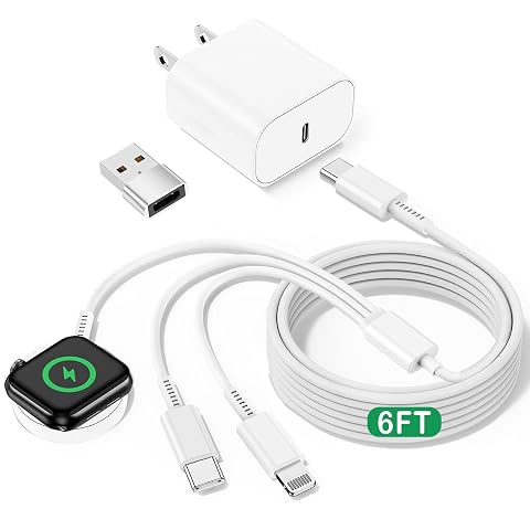 iWatch Charger for Apple Watch Charger Multi Charging Cable 6FT USB C iPhone Charger Block USB to USB-C