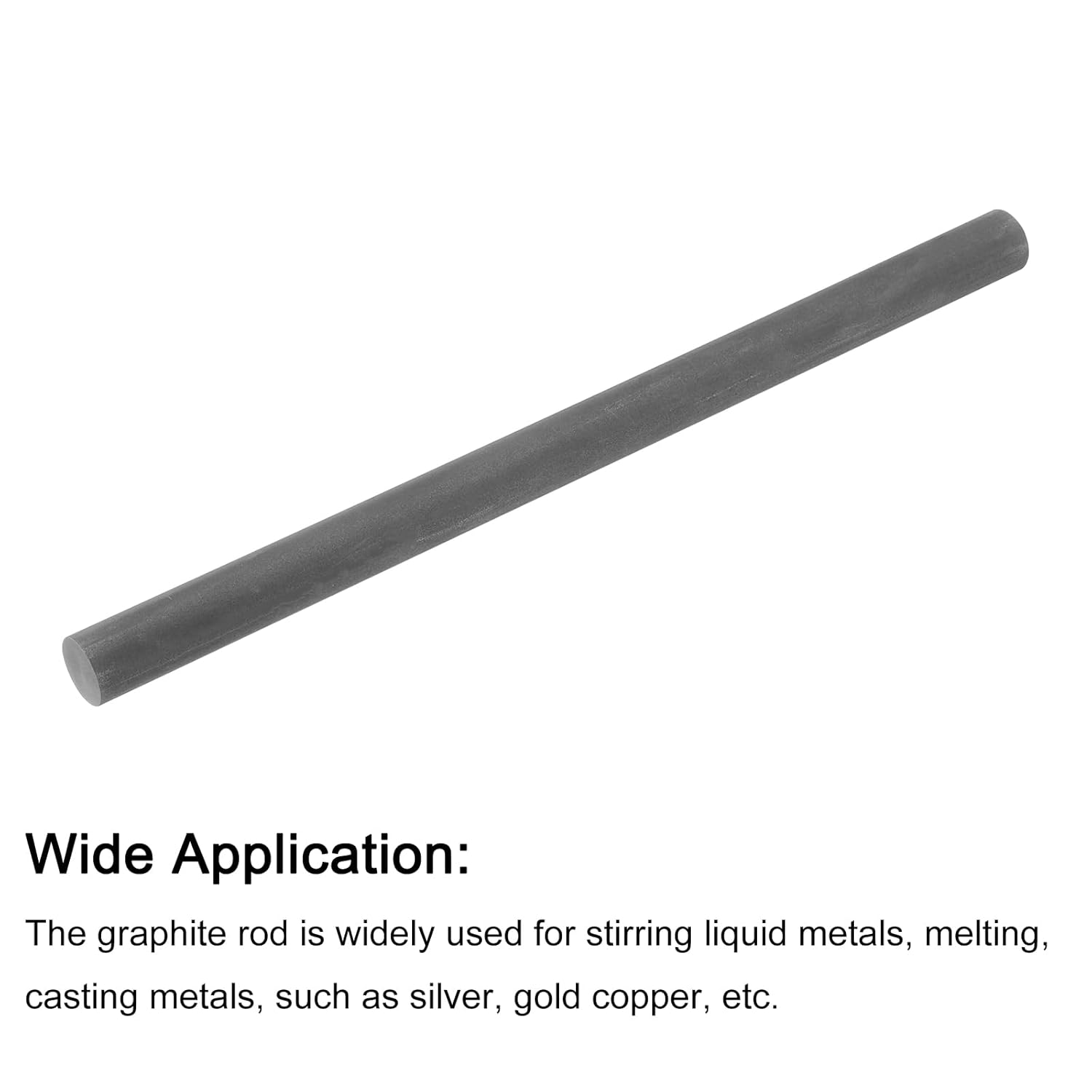 PATIKIL Graphite Rod Graphite Stirring Rod Cylinder Stick Carbon Rod 300x25mm Black for Electrode, Melting Casting, Crucibles