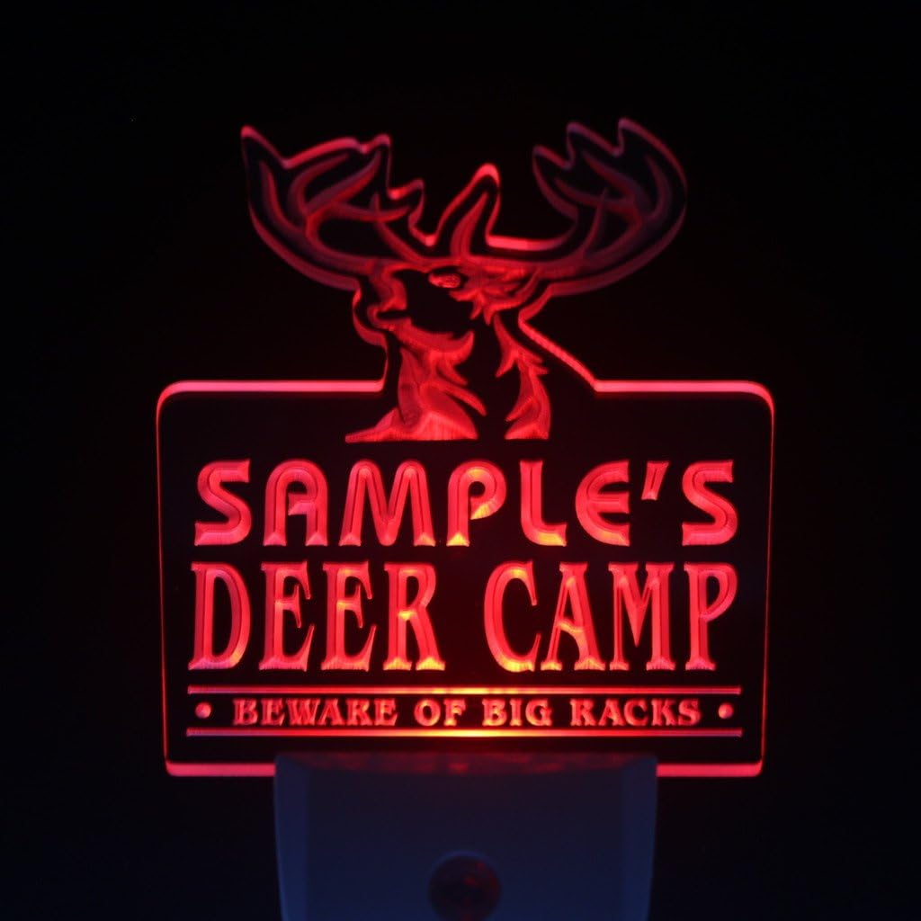 ADVPRO wstu-tm Name Personalized Custom Deer Camp Big Racks Bar Beer Day/Night Sensor LED Sign