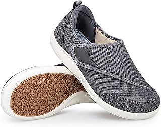 Hausschuhe Damen Herren Extra Weit mit Klettverschluss Walking Freizeit Verbands Schuhe für Geschwollene Füße Leichte Senioren Schuhe 36-44
