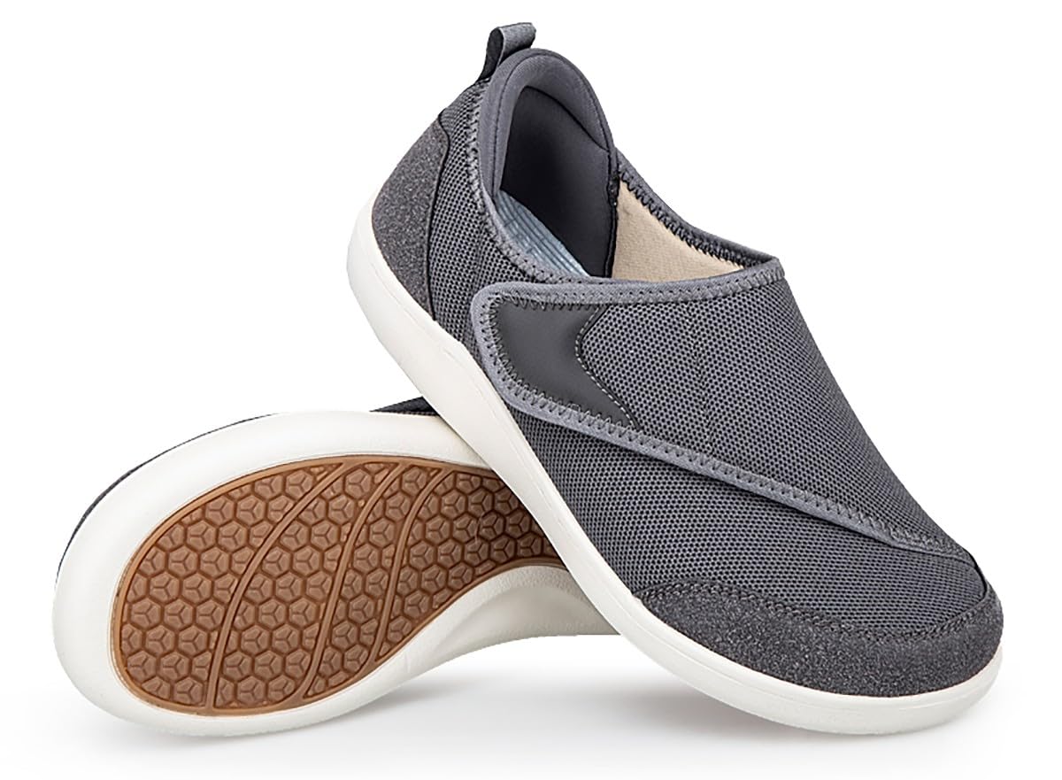 Gaatpot Hausschuhe Damen Herren Verbands Schuhe Extra Weit | Walking Freizeit Schuhe mit Klettverschluss, für Geschwollene Füße, Leichte Senioren Schuhe