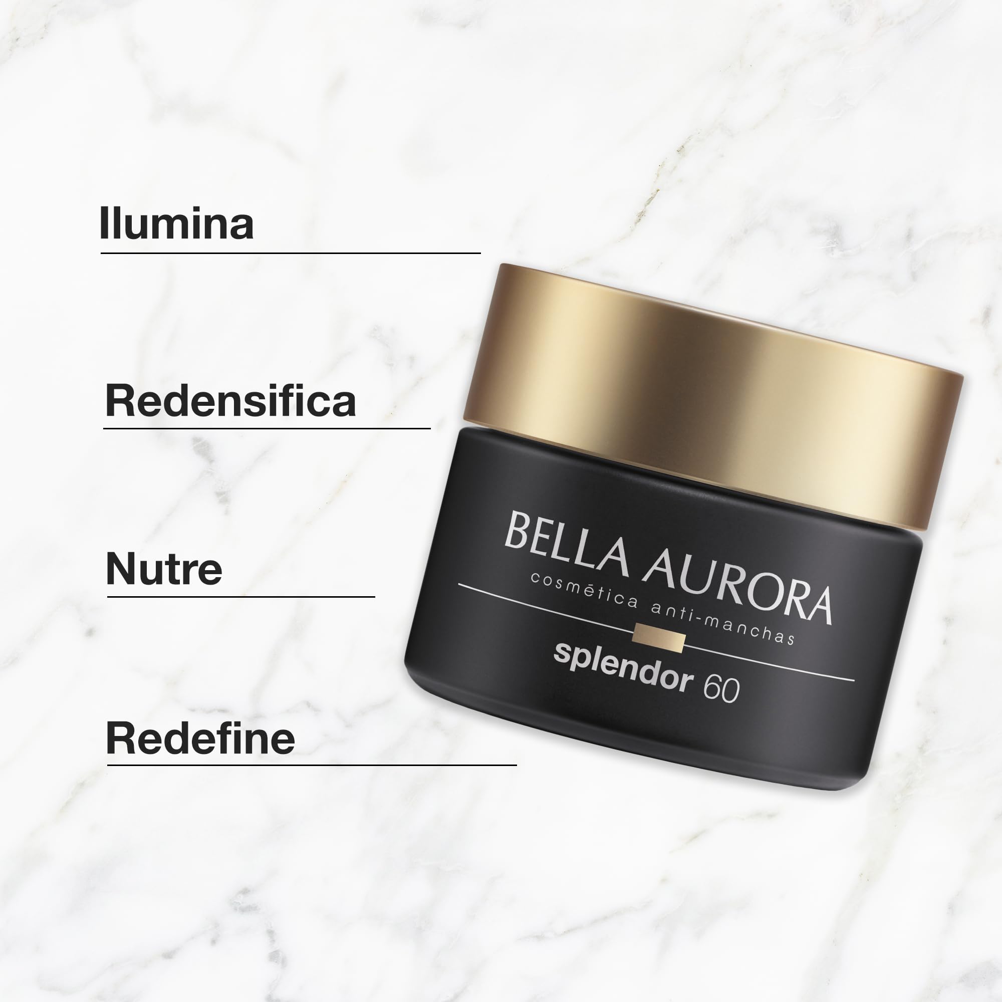 Bella Aurora Crema Facial de Día Anti-Edad 60+ Años SPF 20, 50 ml Anti-manchas, Anti-Arrugas y Despigmentante | Efecto Lifting | Ácido Hialurónico | SPLENDOR 60