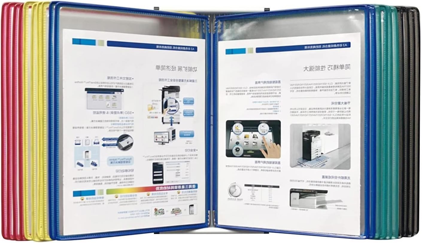 Desktop-Referenz- und Anzeigesystem, 20 doppelseitige Polypropylen-Taschen, A4-Wand-Flip-Ordner, for Büro- und Heim-Metallordner(G)