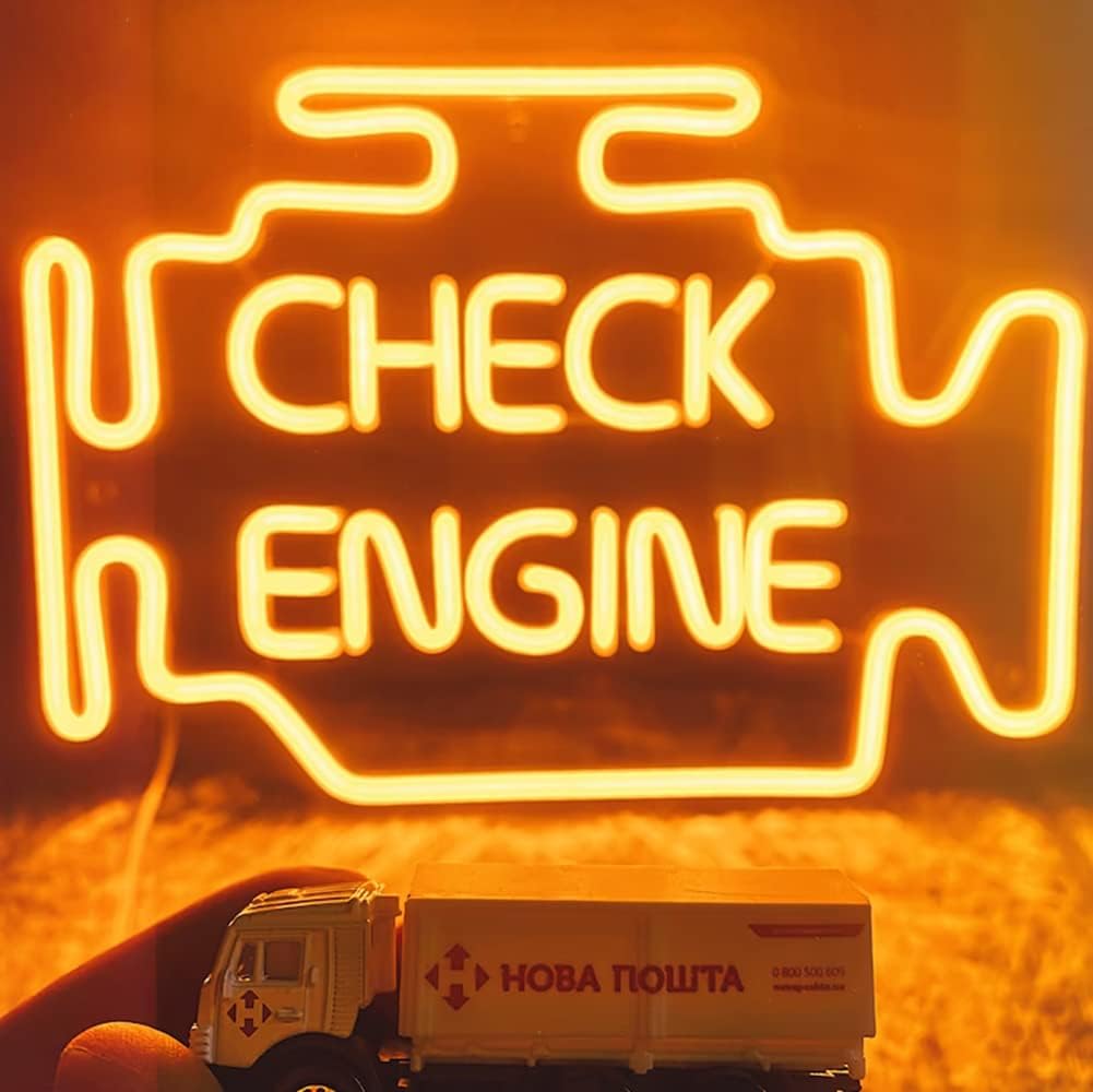 Check Engine Neon Sign Handmade Car Check Engine Light Sign Auto Shop
