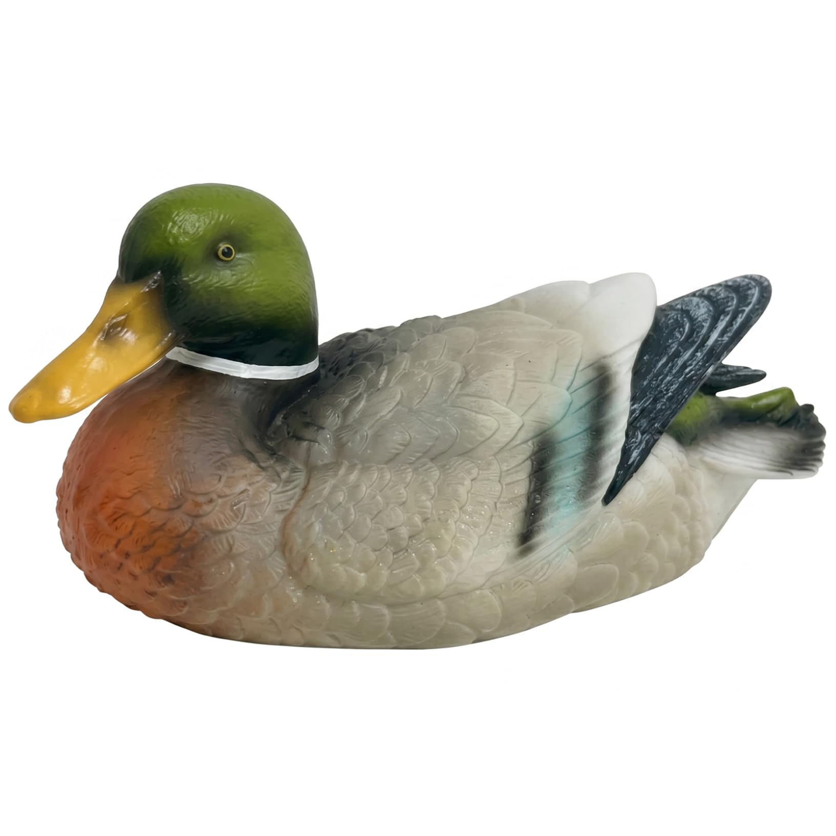Cute Floating Duck Statue For Pond Decor, Shatter-Resistant PVC Outdoor Duck Figurine, Mallard Garden Decoration For Pool, Yard, Lawn, Green
