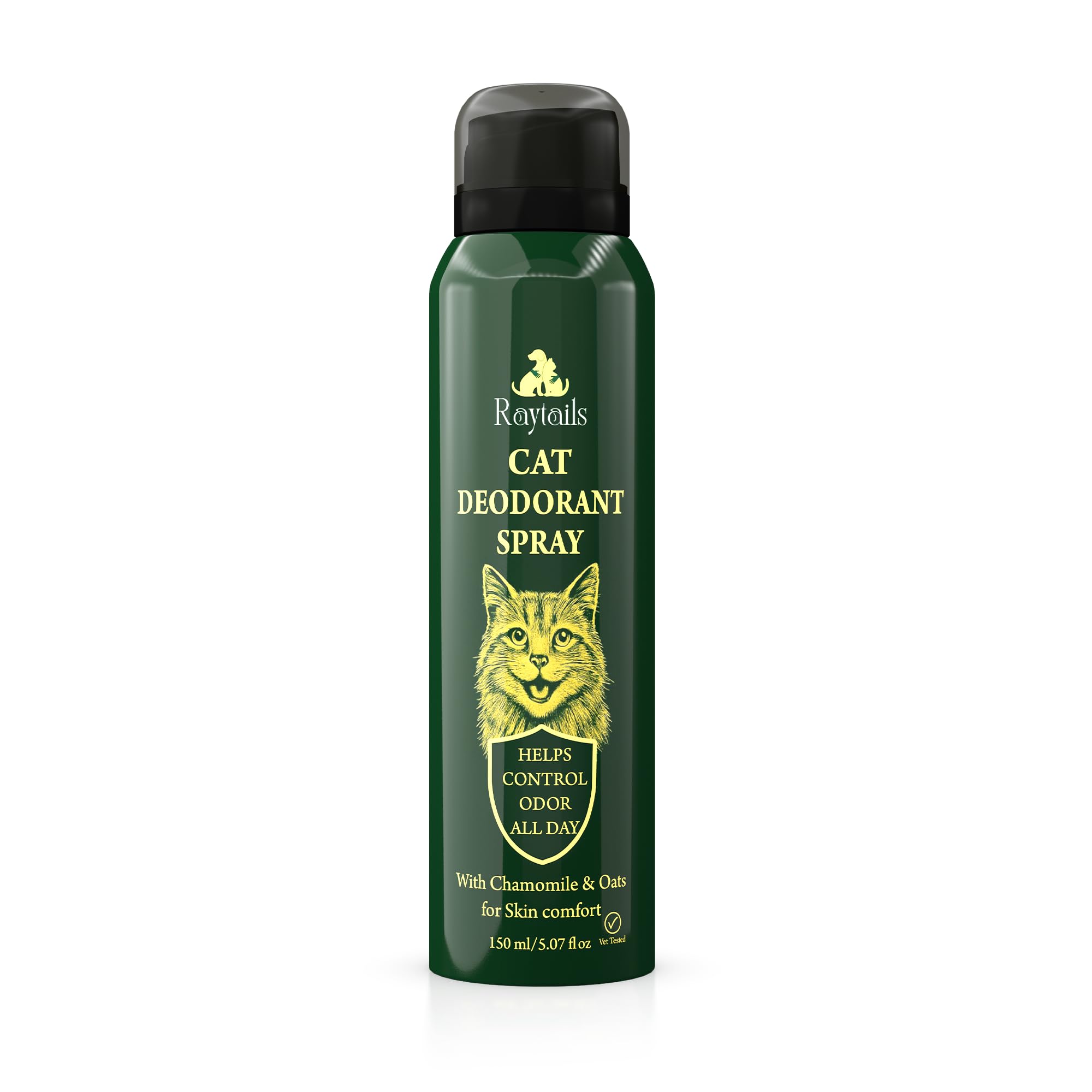 RayTails Cat Deodorant Spray 150 ml | Pet Odor Control & Grooming Spray for Cats | Quick Refresh Coat Freshener | Vet Guided Gentle Care