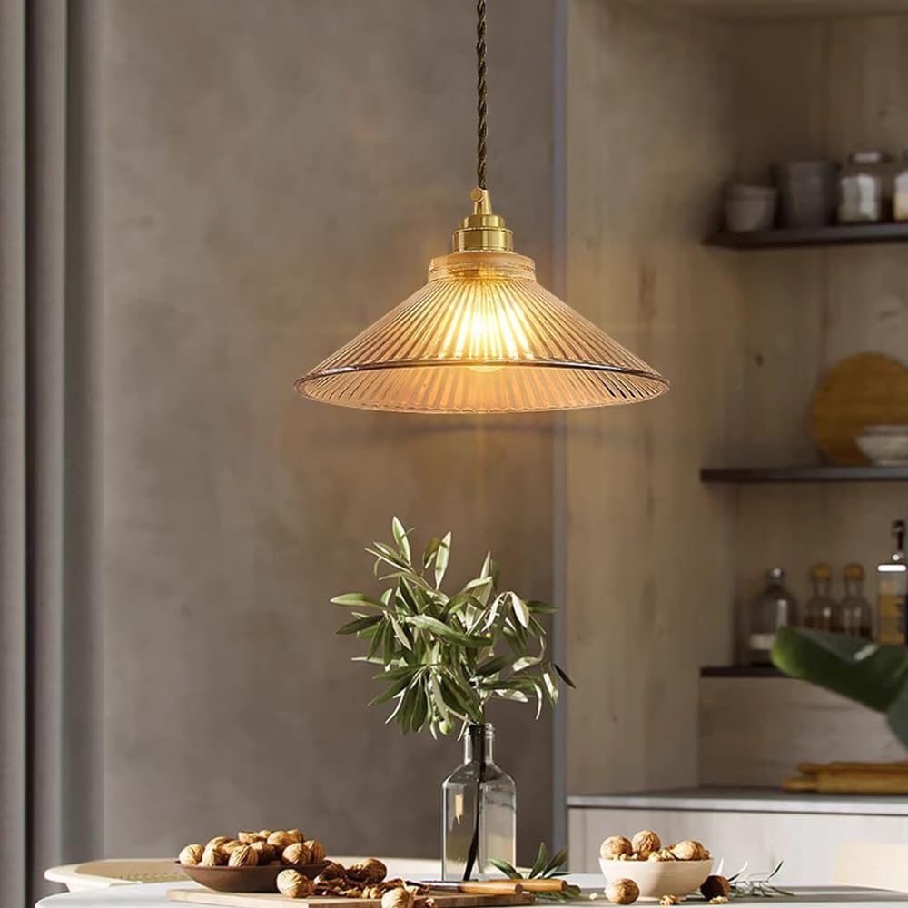 Lámparas de techo colgantes modernas de vidrio ámbar para comedor, Isla de cocina, iluminación de vidrio, pantalla de lámpara colgante para Sala de estar