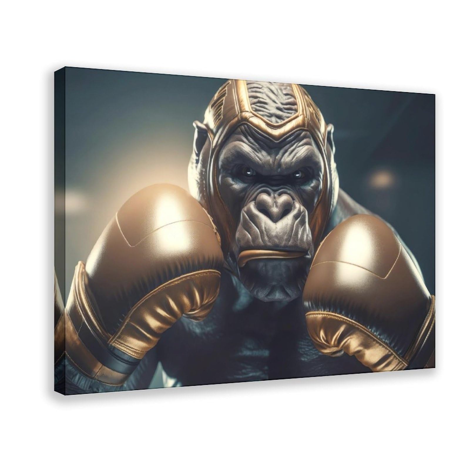 Qnvjqkdsi Frame Powerful Muscular Gorilla Poster Canvas Poster Bedroom Decor Landscape Office Room Decor Gift 24" L X 36" W