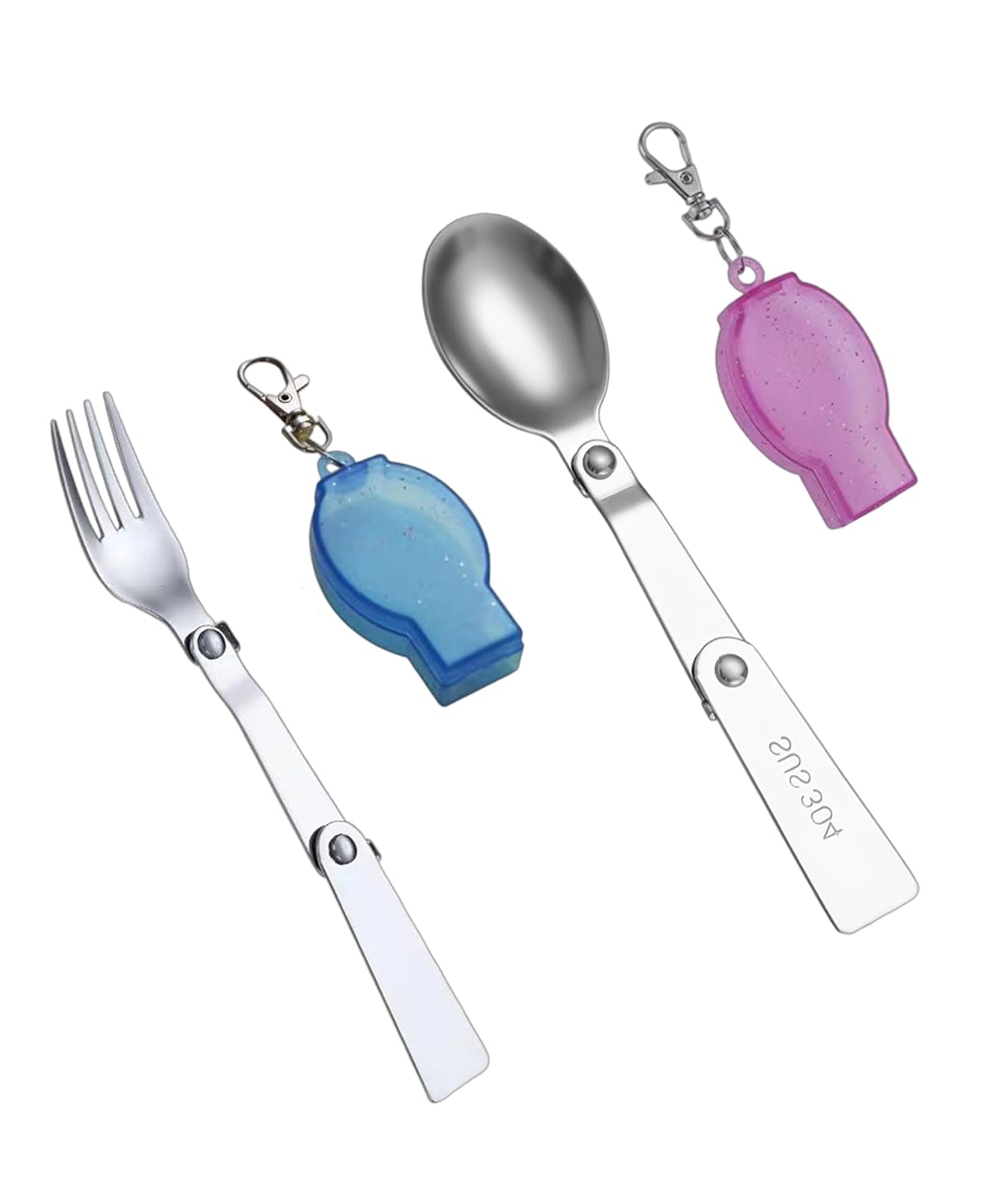 2 Pcs Foldable Spoon, Foldable Spoon and Fork, Folding Spoon Outdoor Foldable Cutlery Set for Travel Camping & Picnic Essential 2 Pcs Foldable Spoon, Foldable Spoon and Fork, Folding Spoon Outdoor Foldable Cutlery Set for Travel Camping & Picnic Essential