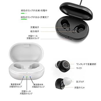 Amazon.co.jp: 充電式 集音器 耳穴式 小型超軽量 ワイヤレス 高
