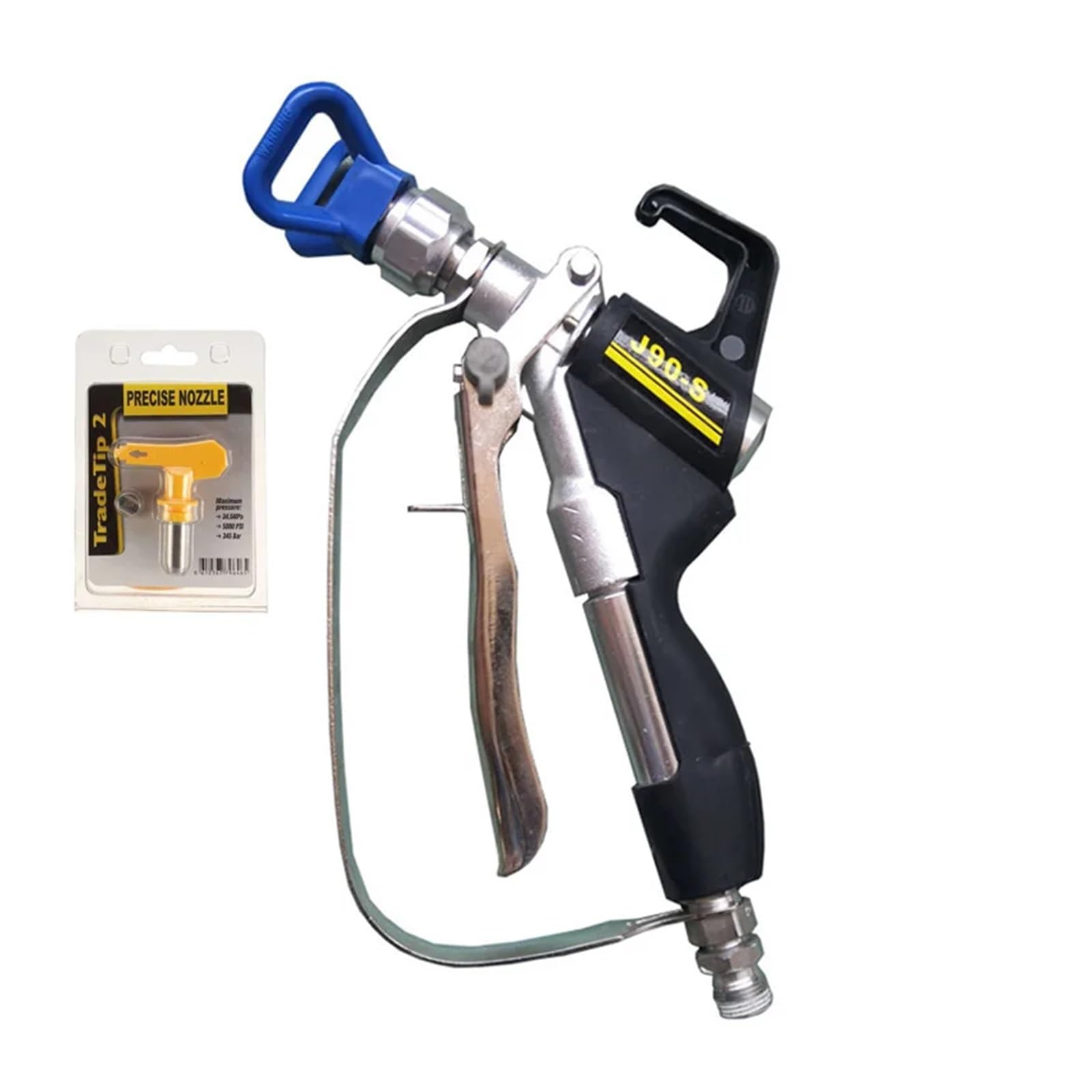 Wysokociśnieniowy przenośny elektryczny pistolet do malowania natryskowego bezpowietrznego Pistolet z osłoną dyszy Pompa natryskowa Malowanie DIY(B)