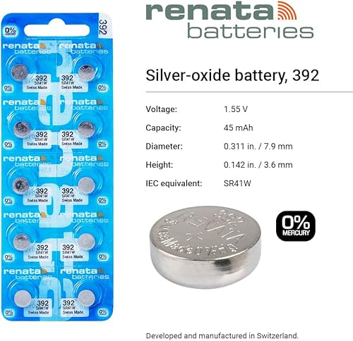 Miniatura 2 de Renata Batteries 392 - Batería de óxido de plata (1,55 V, 5 unidades)