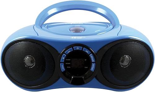 HamiltonBuhl Boombox reproductor multimedia CDFM con receptor Bluetooth(R), azul (HB-100BT2)