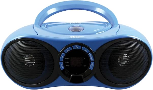 HamiltonBuhl Boombox CD/FM Media Player with BluetoothR Receiver, Blue HB-100BT2