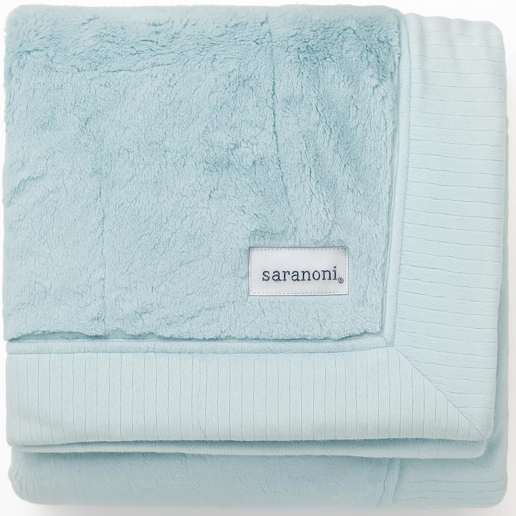 Saranoni Luxury Receiving Blankets for Babies | Ultra-Soft Lush and Boutique Quality Baby Blanket | Dew - 40” x 30”