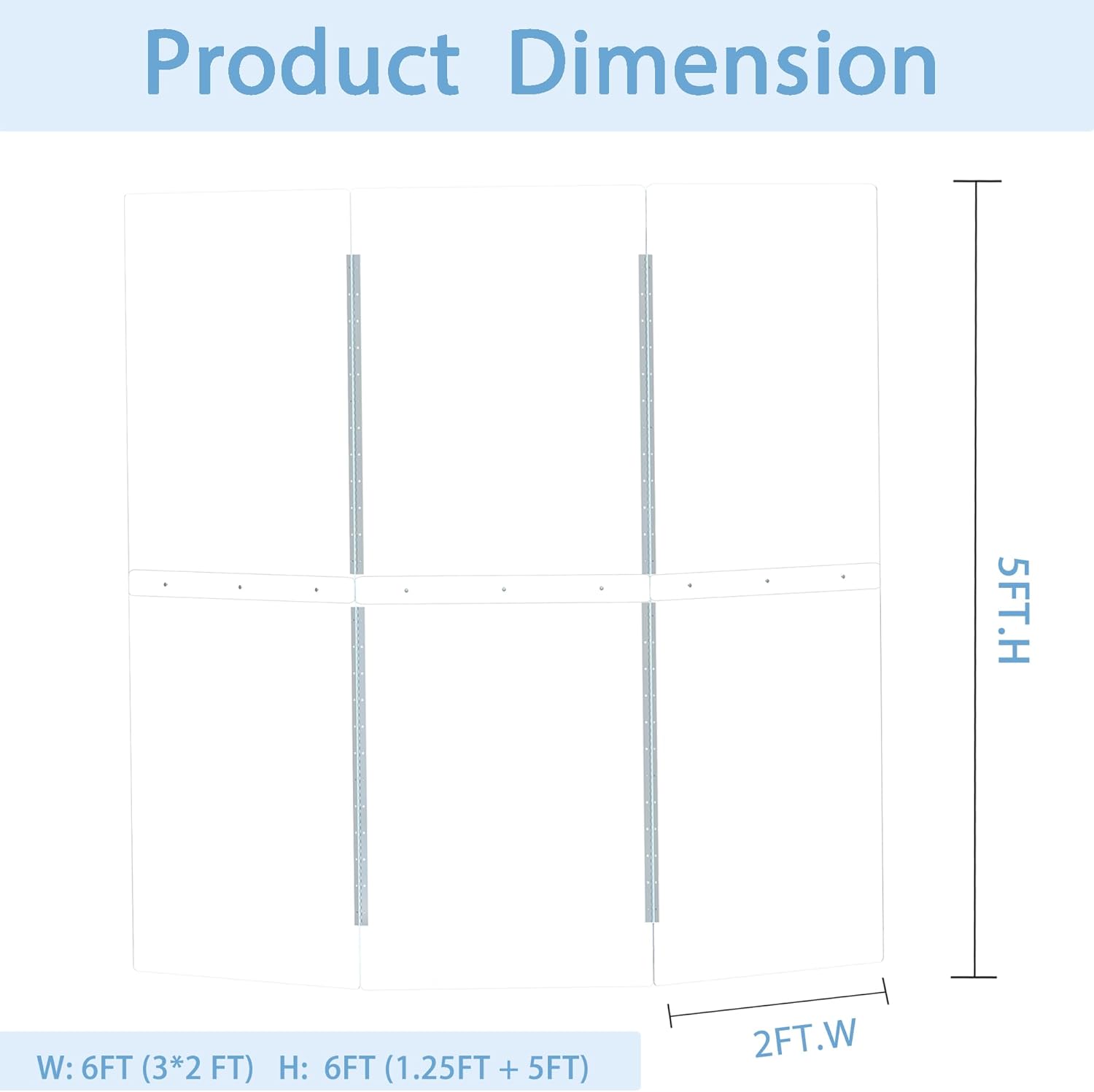 Portable Drum Shield 3-Panels 2ft x 5ft - Acrylic with Stainless Steel Hinges - Perfect for Churches, Home Practice, and Live Performances. (3 panels)