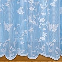 John Aird Butterfly Net Curtain White - Width Sold By The Metre - Drop: 45" (114cm)