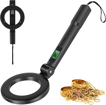 Metal Detector, Foldable Gold Detector, LCD Display Metal Detecting Tool with 3 Modes, Handheld Gold Scanner for Adults Kids for Outdoor Coin Gold Metal
