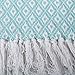 DII Global Mini Diamond Woven Throw, 50x60, Aqua