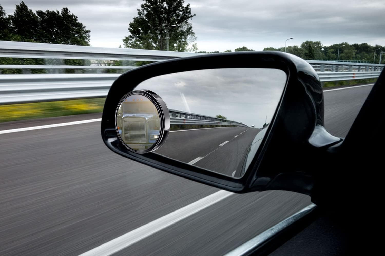 OBTANIM 4 Pack Blind Spot Car Mirror 2 Inch Angle Adjustable HD Glass Round Car Side Rear View Convex Mirror Accessories with Frame for Car SUV Trucks Motorcycles
