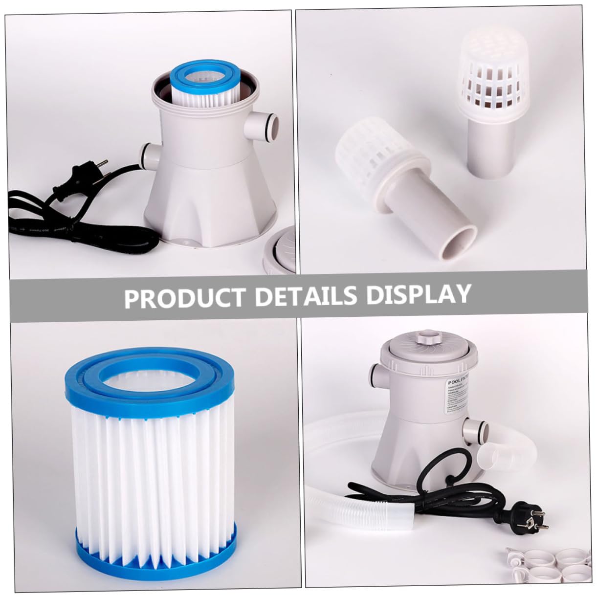 Pompe de Filtration de Piscine 300 Gallons Plastique, Nettoyage
