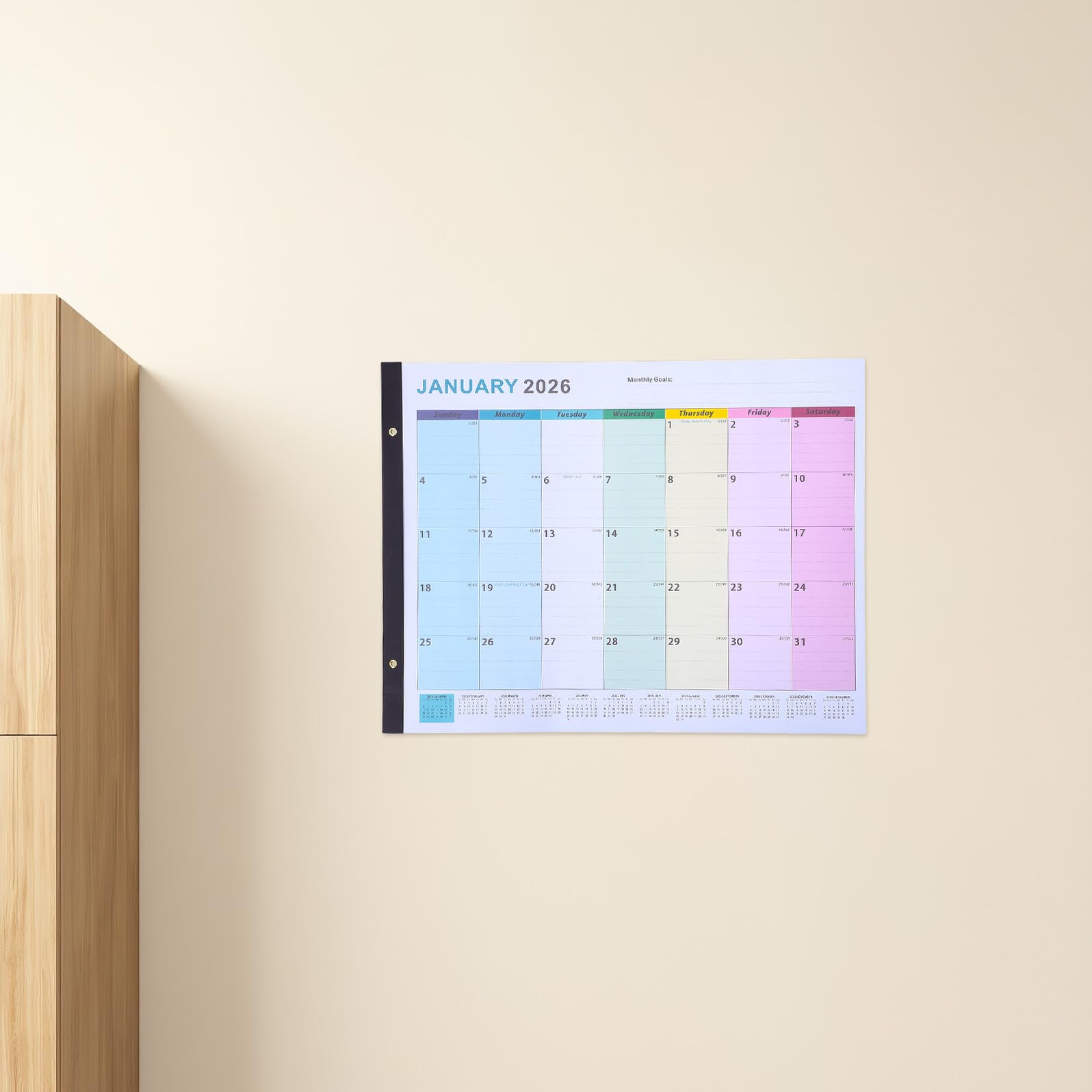 ifundom Calendario Mensile da Appendere Grande Visualizzazione Verticale per Casa e Ufficio Calendario Annuale per Organizzazione