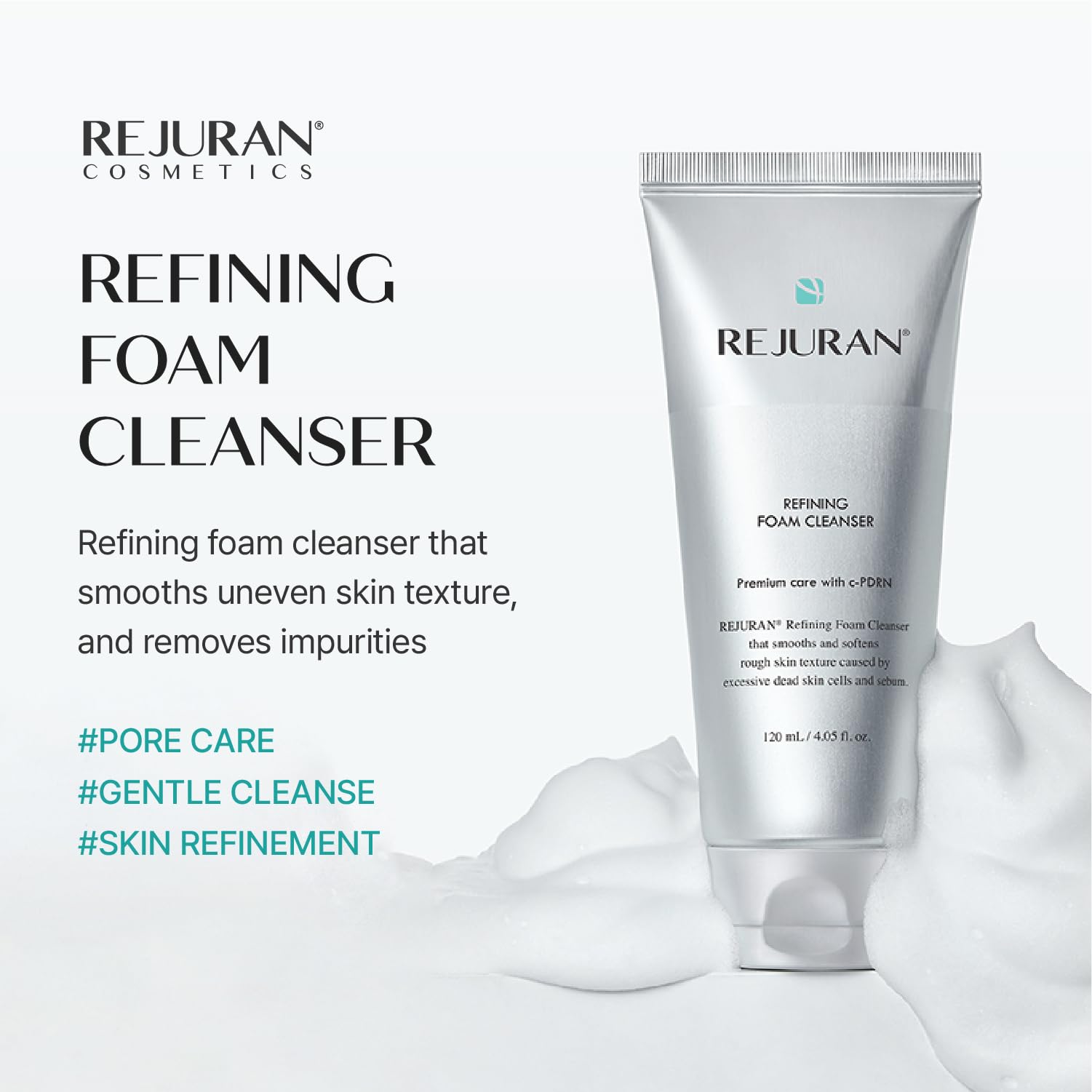REJURAN Detergente Schiumogeno Purificante, Idratante E Delicato Per Una Pelle Più Liscia E Pulita, Minimizza I Pori E Riequilibra 4,05 fl oz (confezione da 1)