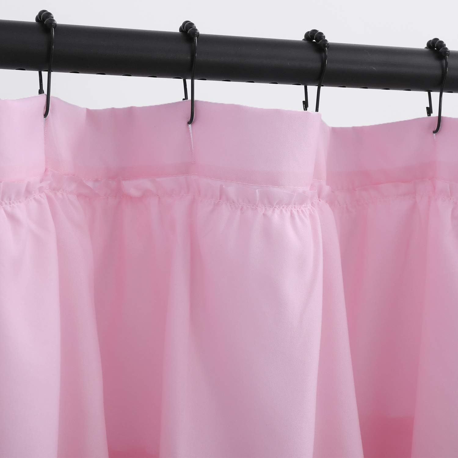Ameritex Ruffle Shower Curtain Home Decor | Soft Polyester, Decorative Bathroom Accessories | Great for Showers & Bathtubs (72" x 72", Pink)