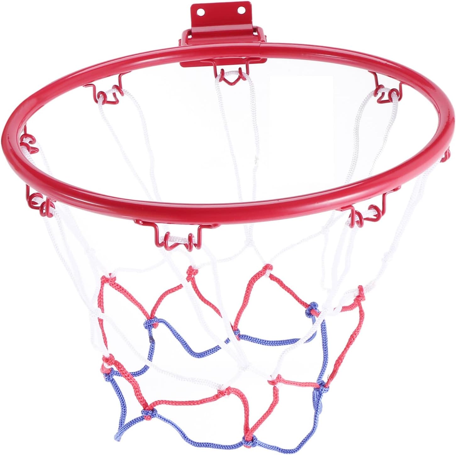 Dovhmoh 32cm Wall Mounted Basketball Hoop Netting Metal Rim Hanging Basket Basket-Ball Wall Rim with Screws Indoor Outdoor Sport