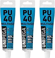 Kit 3 Pu 40 Multiuso Profissional Bisnaga 80g Selante Híbrido Alta Resistência UV Vedação Vidro Metal PVC Placas Revestimentos 3D (CINZA)