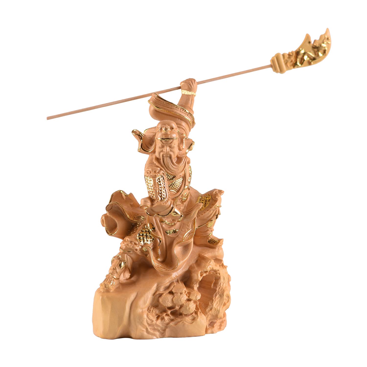 Amazon.co.jp: 繁樓藝雕 置物 木彫り 三国志 関羽 雲長 関羽像 武財神