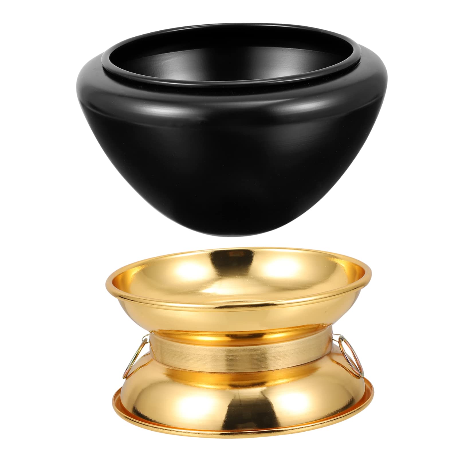 Toddmomy 1Pc Handmade Meditation Bowl Black Singing Bowl for Mindfulness Yoga and Sound Therapy Portable Calming Sound Holder for Meditation and Relaxation