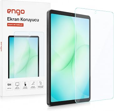 Engo Samsung Galaxy Tab A11 8.7  n   le Uyumlu Ekran Koruyucu 9h Temperli K r lmaz Esnek Nano Cam,  izilmeye Ve Darbeye Dayan kl  Koruma, Hd  effaf