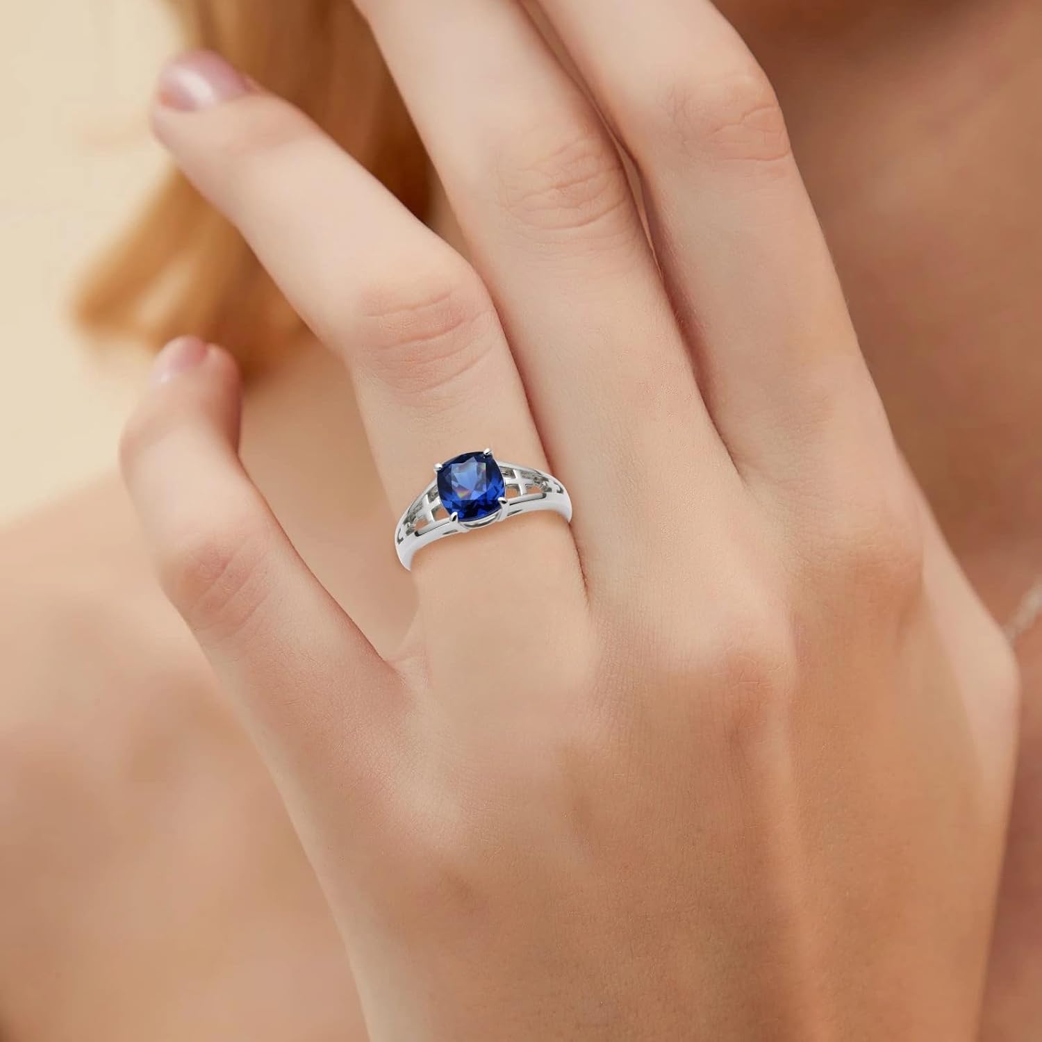 ROMANTIC WORK Personalized Cross Ring for Women 18K White Gold Filled 925 Sterling Silver Customized Birthstones Jesus Cross Wedding Engagement Rings Valentine's Day Anniversary Jewelry for Wife Husband