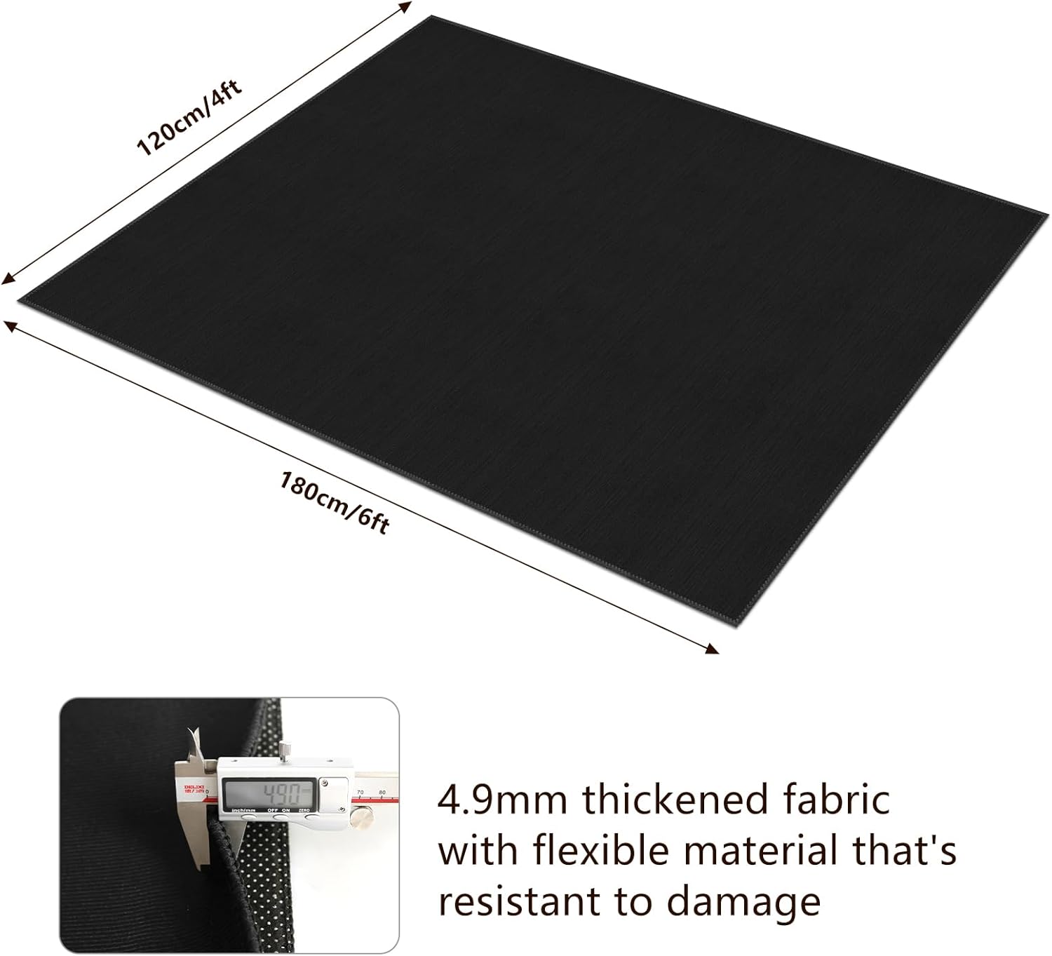 4x6ft Drum Rug, 5mm Thickened Soundproof Music Rug for Drummers, Drum Rug Mat with Non-Slip Grip Bottom, Drum Carpet for Electric and Jazz Drum Sets, Drum Accessories Gift for Drummers