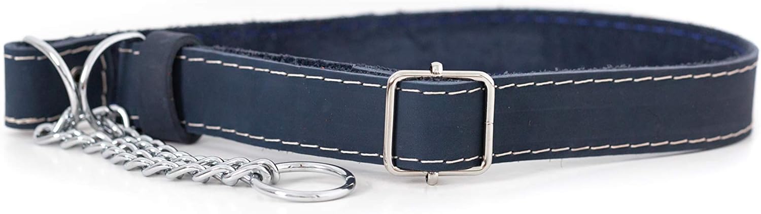 Affordable European Luxury Soft Leather Martingale Dog Collar Made in USA