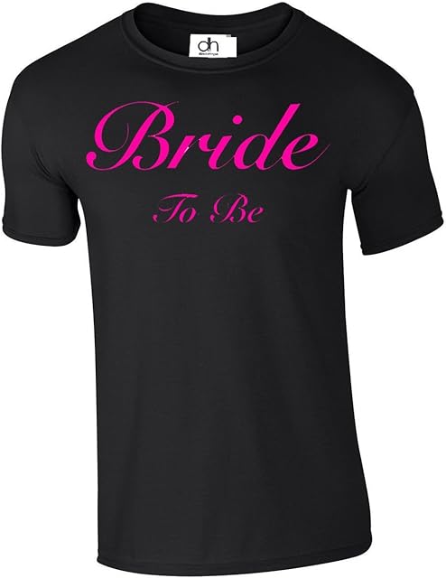 D&H Bride to Be Wedding Favours Keepsake Hen Party T-Shirt Unisex Fit 4 Colours XS-3XL (Bride to be, T Shirt) Black