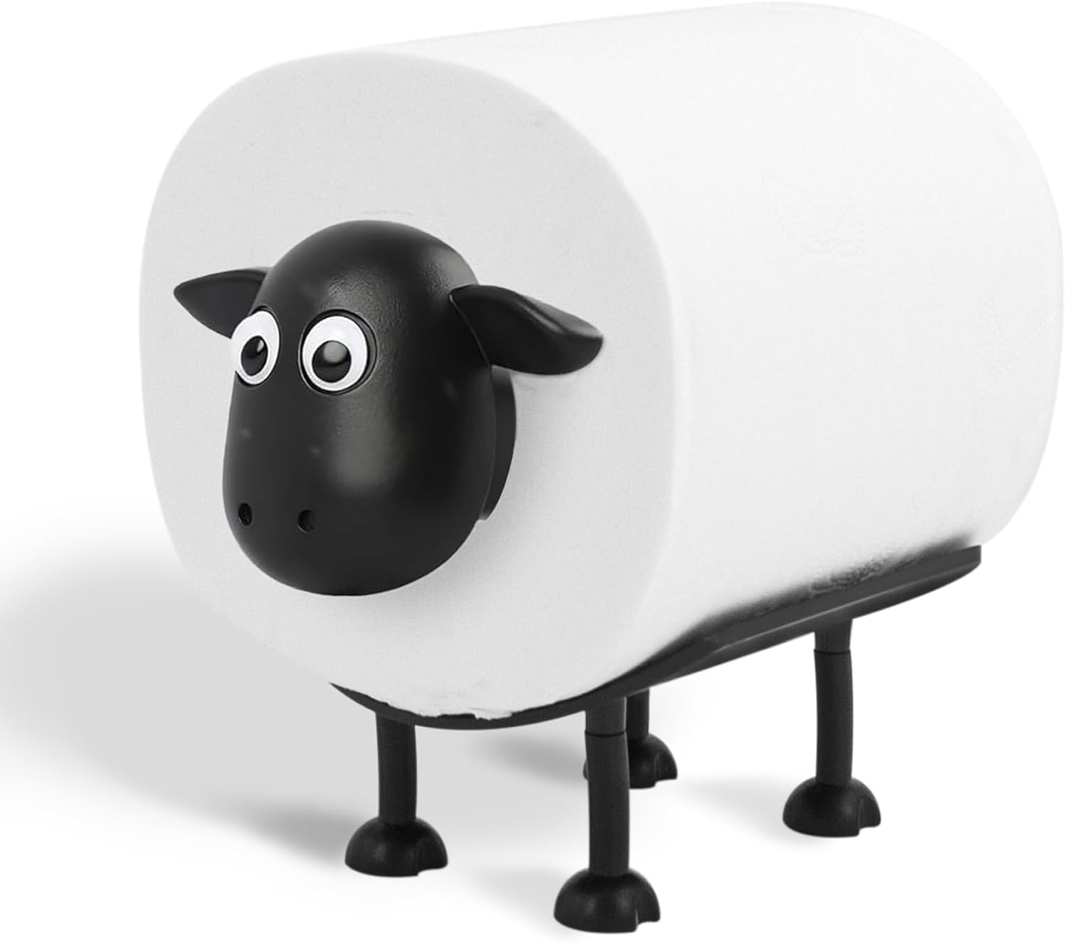 Sheep Toilet Roll Holder: Tissue Paper Roll Storage Stand - 3D Printed Black Sheep Loo Roll Holder - Toilet Paper Holder Bathroom Set for Bathroom Shelf Housewarming Gift Bathroom Decor (1 Pcs)
