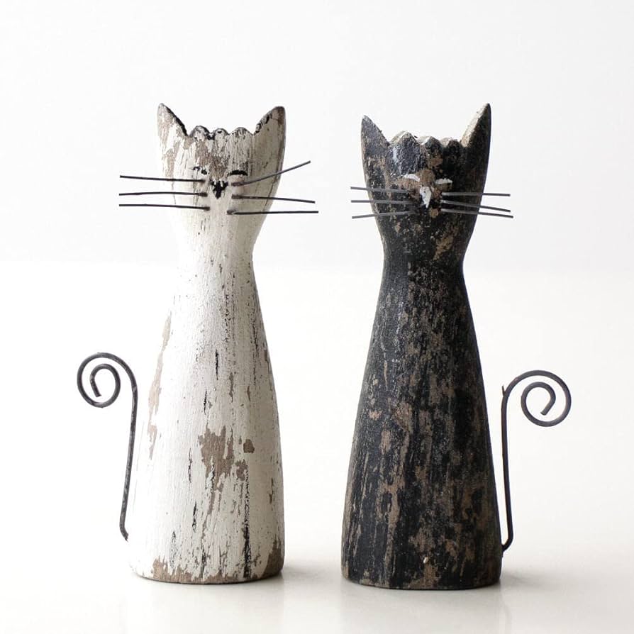 Amazon.co.jp: ねこ 猫 置物 オブジェ 雑貨 木製 かわいい