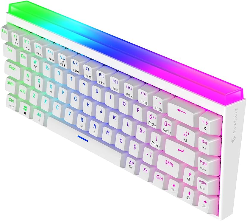 Hera RGB Kablolu 11 Mod RGB TR Layout Double Shot Full Anti-Ghosting Mekanik Oyuncu Klavyesi Beyaz
