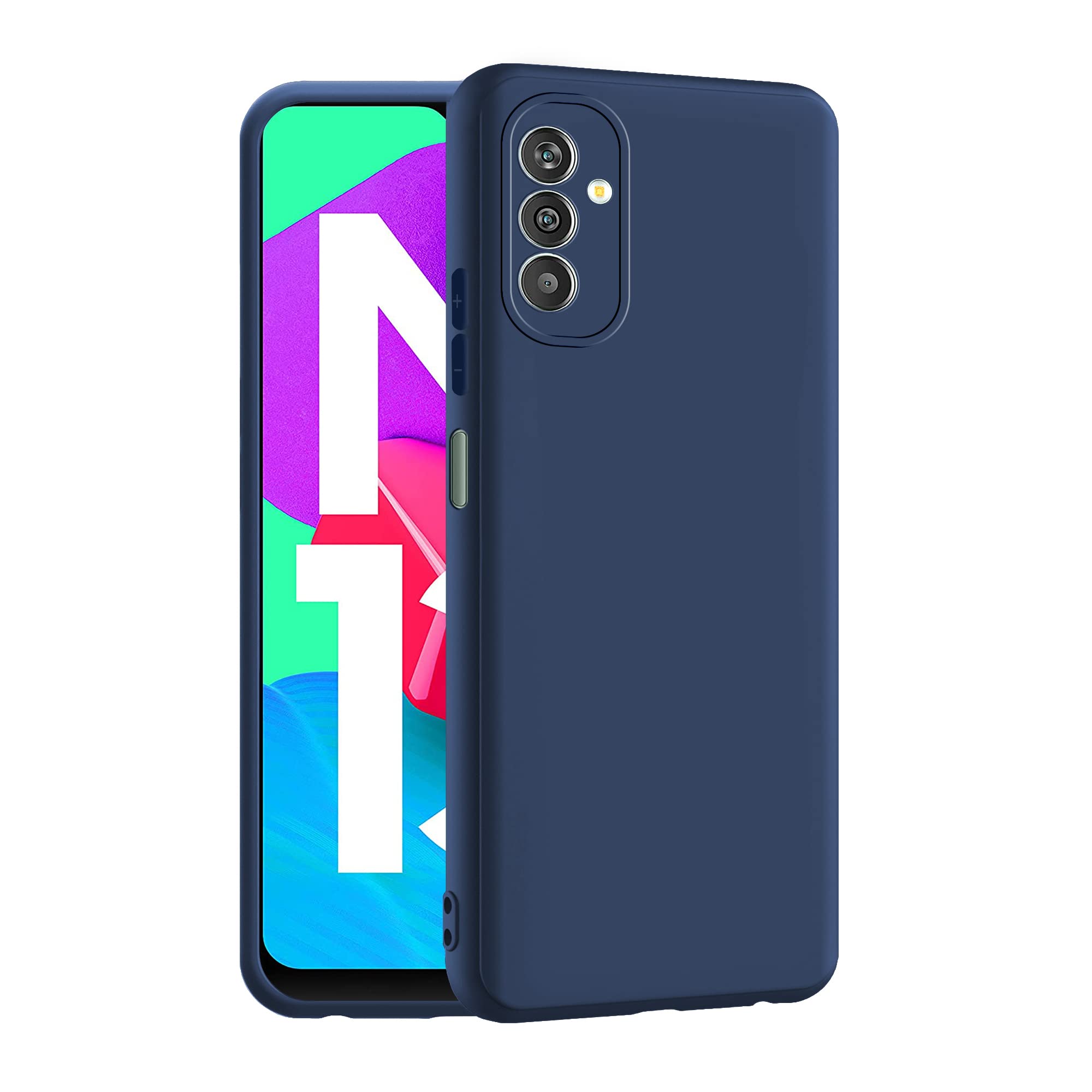 CEDO Samsung Galaxy M13 (4G) Back Cover | Camera Bump Protection & Inner Velvet Fabric Lining | Ultra Slim Matte Soft Rubberised Case Cover (Blue)