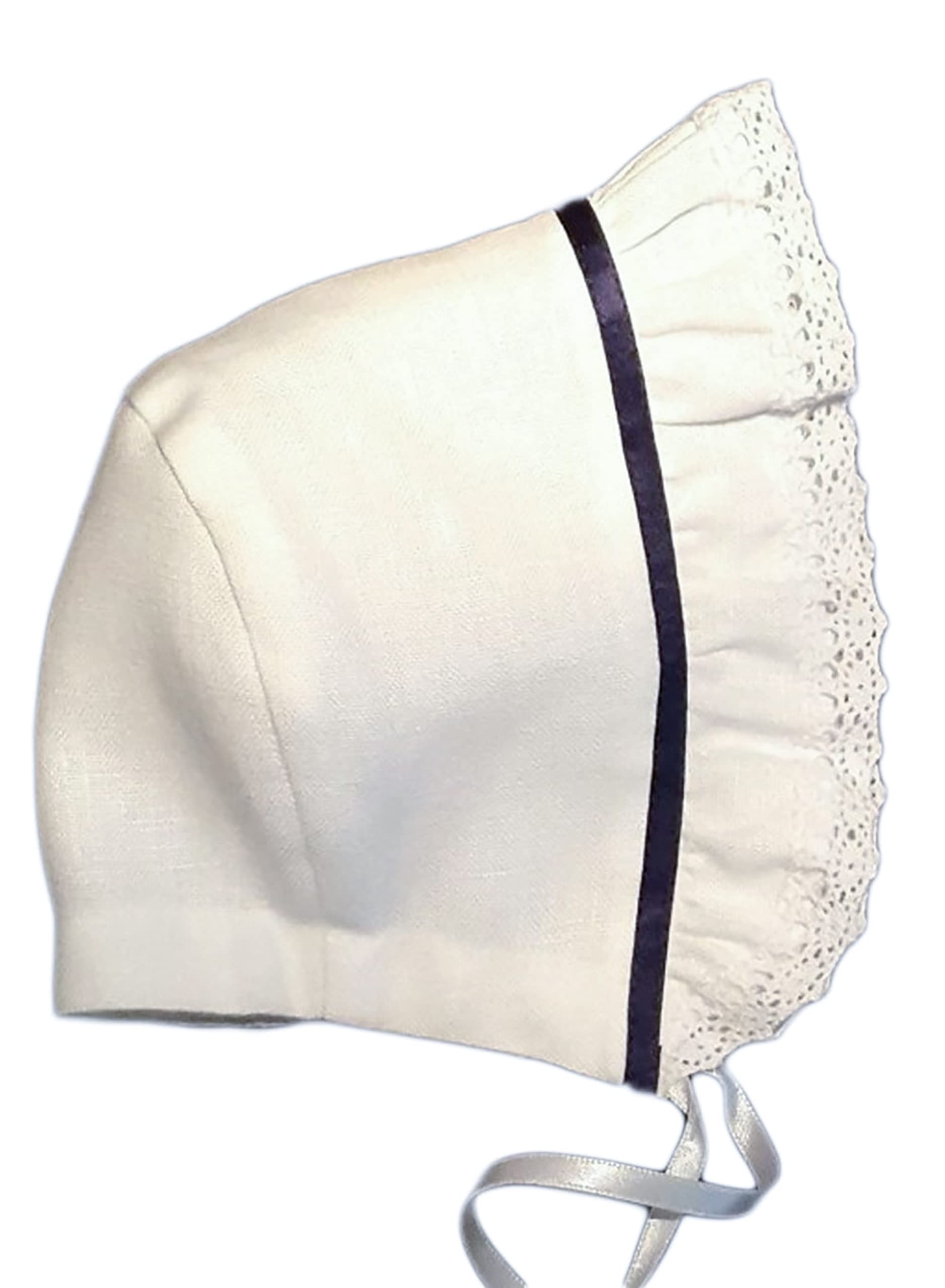 Taufkleider Junge und Mädchen Baby aus Weißem leinen mit Blauen details - Langes Taufkleid. Taufkleidung im schwedischen Design, Größe Baby 62 68 74 80 86