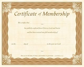 Membership Certificates – Pack of 6, Parchment, 10″ × 8″, KJV (1 Corinthians 12:27) – Elegant Church Keepsakes for New Members