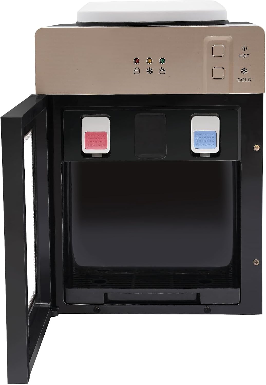 Hot and Cold Water Cooler Dispenser, 110V US Plug 500W Heating & 75W Cooling, Fits 0.99-4.16UK Gal Water Bottles, for Bedroom Kitchen Living Room Office Studio Grocery Store,Champagne Gold