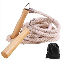 ACEONE Long Jump Rope, Multiplayer Skipping Rope with Wooden Handle for Kids and Adult, Team Group Jumping Rope for School Sport and Outdoor Activity